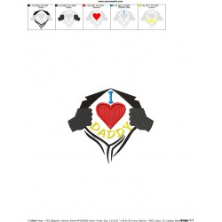I Heart Daddy Embroidery Design Pattern-2