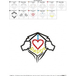 I Heart Daddy Applique Design Pattern-2