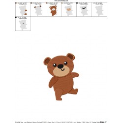 Bear Embroidery Design Pattern-2