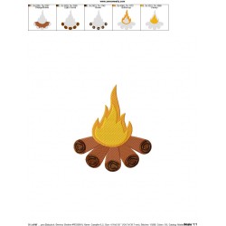 Campfire Machine Embroidery Design Pattern-2