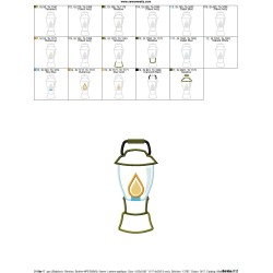 Camping Lantern Applique Design Pattern-2