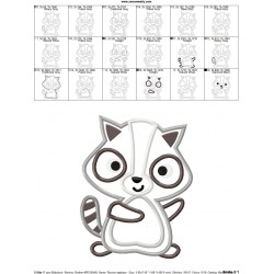 Raccoon Applique Design Pattern-2
