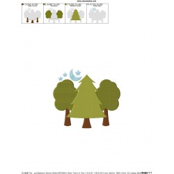 Camping Trees Embroidery Design Pattern-2