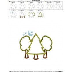 Camping Trees Applique Design Pattern-2