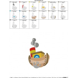 Colorful Fishing Boat-5 Embroidery Design Pattern-2