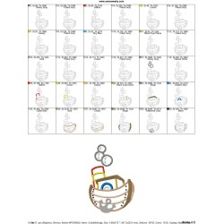 Colorful Fishing Boat-5 Applique Design Pattern-2