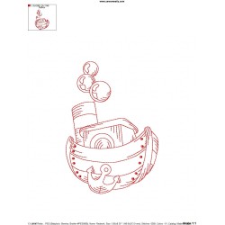 Redwork Fishing Boat-5 Embroidery Design Pattern-2