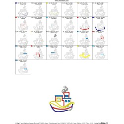 Colorful Fishing Boat-4 Applique Design Pattern-2