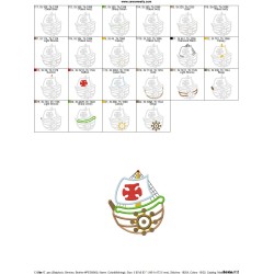 Colorful Fishing Boat-3 Applique Design Pattern-2