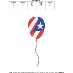 4th of July Balloon-2 Patriotic Embroidery Design Pattern-2