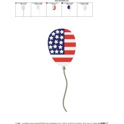 4th of July Balloon-1 Patriotic Embroidery Design Pattern-2
