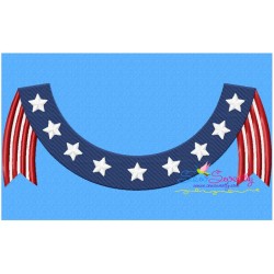4th of July Banner Patriotic Embroidery Design Pattern-1