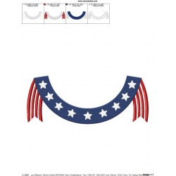 4th of July Banner Patriotic Embroidery Design Pattern-2