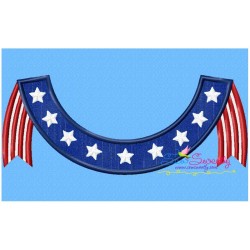 4th of July Banner Patriotic Applique Design Pattern-1