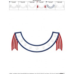 4th of July Banner Patriotic Applique Design Pattern-2