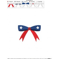 4th of July Bow Patriotic Embroidery Design Pattern-2