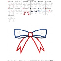 4th of July Bow Patriotic Applique Design Pattern-2