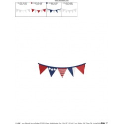 4th of July Buntings Patriotic Embroidery Design Pattern-2
