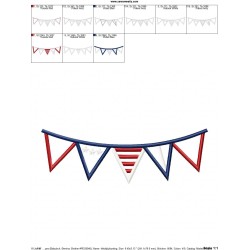 4th of July Buntings Patriotic Applique Design Pattern-2