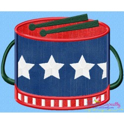 4th of July Drum Patriotic Applique Design Pattern-1