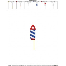 4th of July Rocket-2 Patriotic Embroidery Design Pattern-2