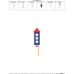 4th of July Rocket-1 Patriotic Embroidery Design Pattern-2