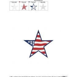 4th of July Star Patriotic Embroidery Design Pattern-2