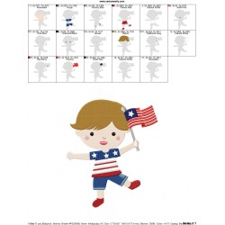 4th of July Boy-3 Patriotic Embroidery Design Pattern-2