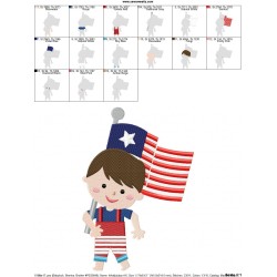 4th of July Boy-4 Patriotic Embroidery Design Pattern-2