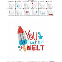 You Make Me Melt Patriotic Embroidery Design Pattern-2