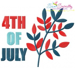 4th of July Leaves Patriotic Embroidery Design Pattern-1