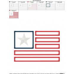 American Flag-2 Patriotic Applique Design Pattern-2