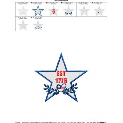 4th of July Star-2 Patriotic Embroidery Design Pattern-2
