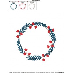 4th of July Floral Frame-4 Patriotic Embroidery Design Pattern-2