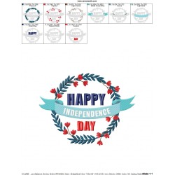 4th of July Floral Frame-1 Patriotic Embroidery Design Pattern-2