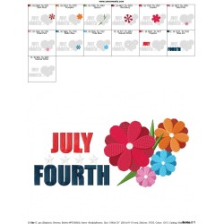 4th of July Flowers Patriotic Embroidery Design Pattern-2