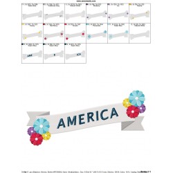 4th of July Ribbon-2 Patriotic Embroidery Design Pattern-2