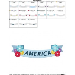 4th of July Ribbon-1 Patriotic Embroidery Design Pattern-2