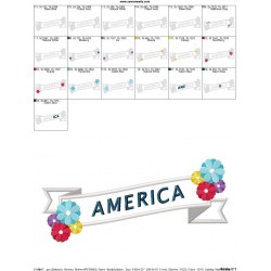 4th of July Ribbon-2 Patriotic Applique Design Pattern-2