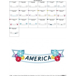 4th of July Ribbon-1 Patriotic Applique Design Pattern-2
