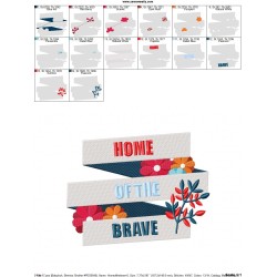 Home of The Brave Patriotic Embroidery Design Pattern-2