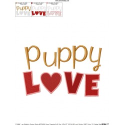 Puppy Love Embroidery Design Pattern-2