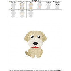 Mini Labradoodle Dog Embroidery Design Pattern-2