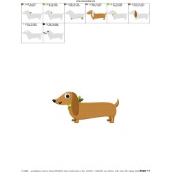Dachshund Dog Embroidery Design Pattern-2