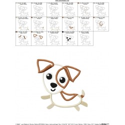 Jack Russell Dog Applique Design Pattern-2