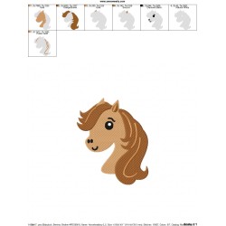 Horse Head Boy Embroidery Design Pattern-2