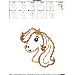 Horse Head Boy Applique Design Pattern-2