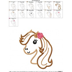 Horse Head Girl Applique Design Pattern-2