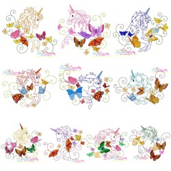 Magic Unicorns Embroidery Design Bundle-1