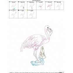 Vintage Stitch Flamingo-6 Embroidery Design Pattern-2